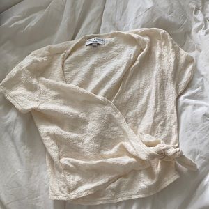 Madewell Cream Wrap Top (Texture & Thread)